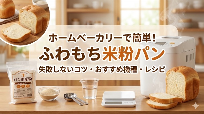 ホームベーカリーで米粉パンを焼く